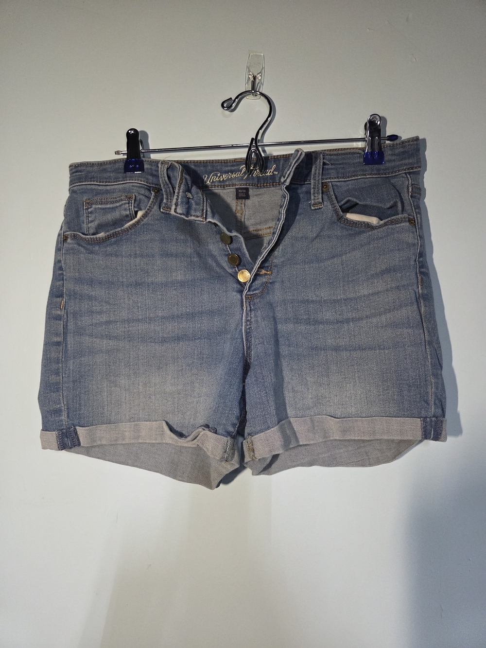 Universal Light Blue Rolled-Hem Denim Shorts
